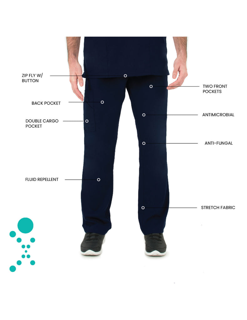 Life Threads Scrubs Men's Ergo 2.0 Cargo Pant Navy Blue | scrub-supply.com