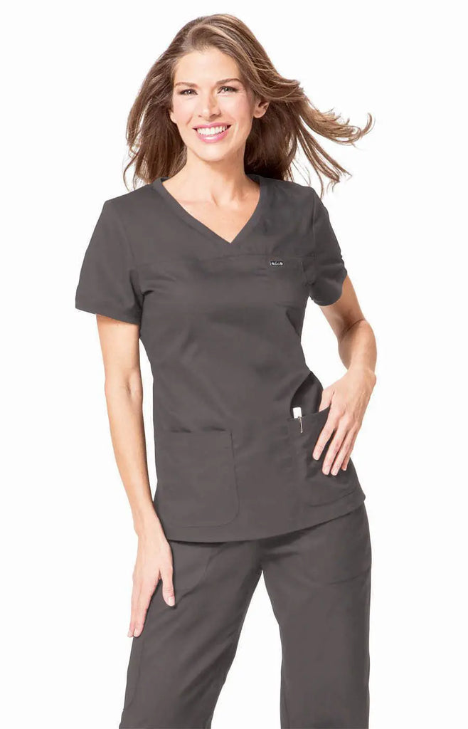 Koi Scrubs Nicole Top Steel | scrub-supply.com