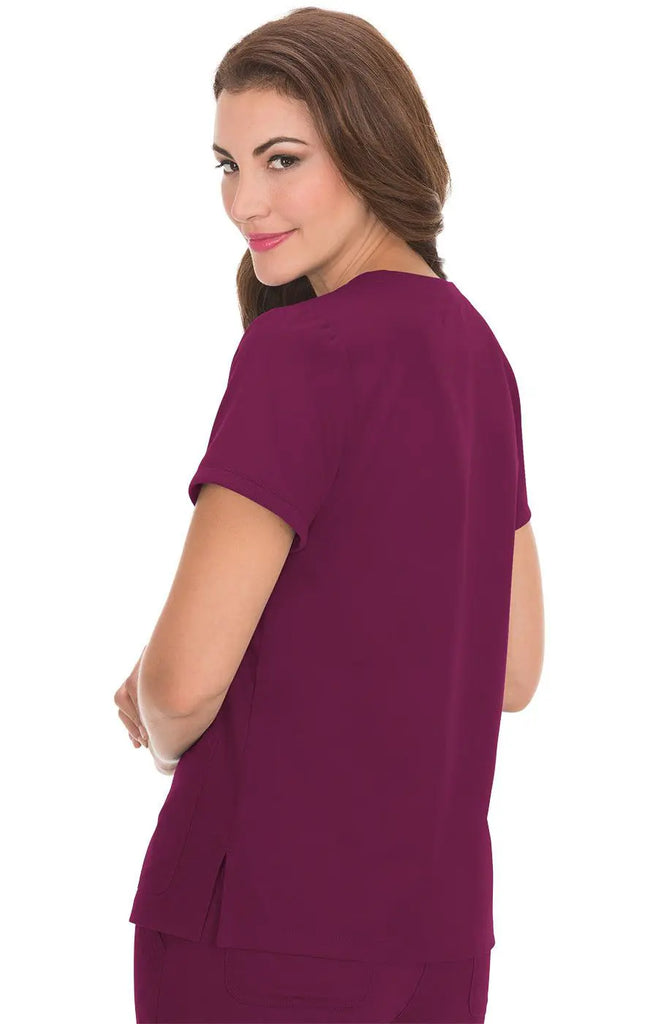 Koi Scrubs Nicole Top Wine | scrub-supply.com