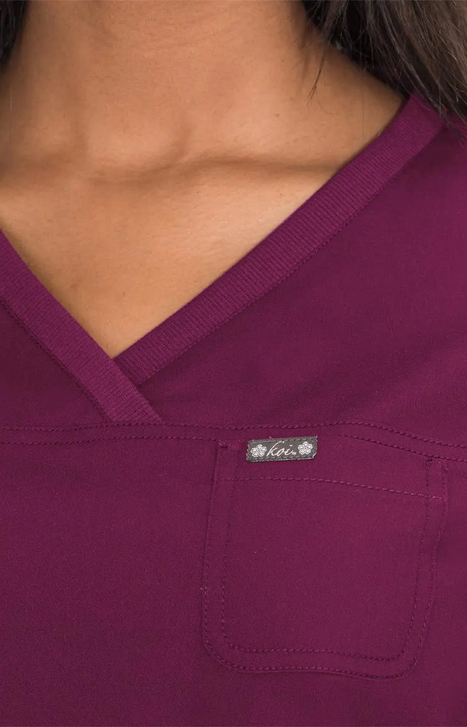 Koi Scrubs Nicole Top Wine | scrub-supply.com