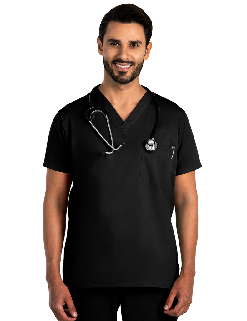 Life Threads Scrubs Men's Classic Top Black | scrub-supply.com