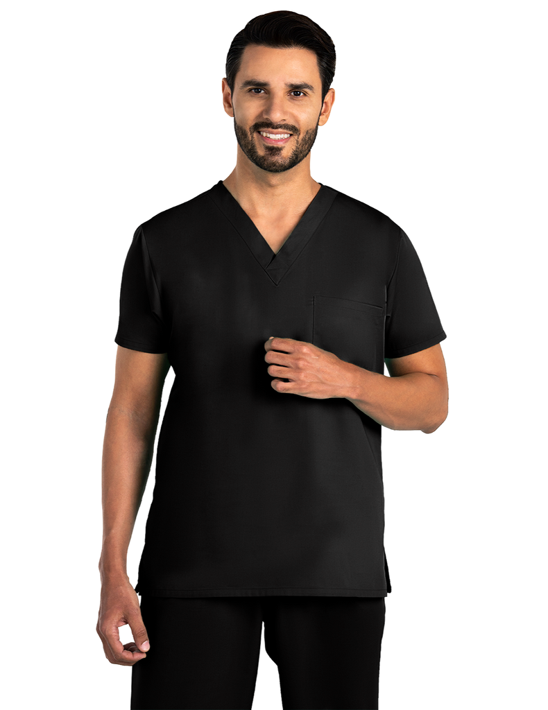 Life Threads Scrubs Men's Classic Top Black | scrub-supply.com