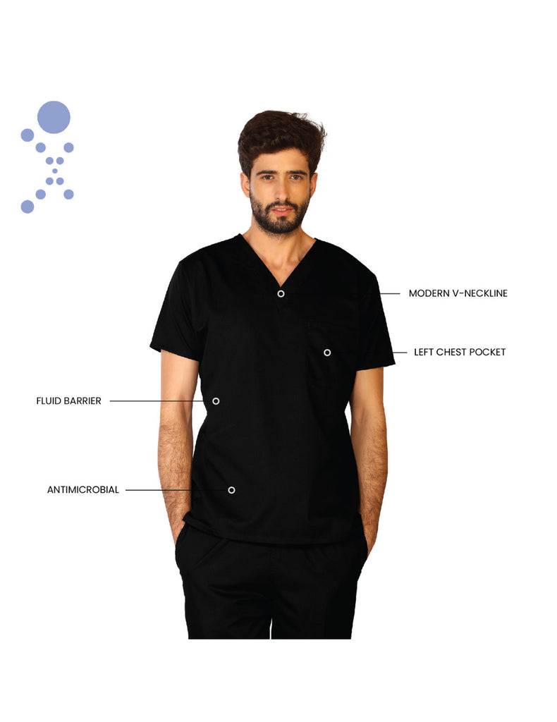 Life Threads Scrubs Men's Classic Top Black | scrub-supply.com