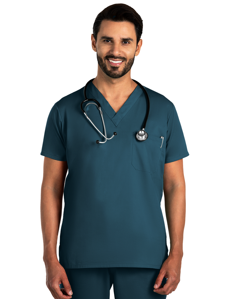 Life Threads Scrubs Men's Classic Top Caribbean Blue | scrub-supply.com