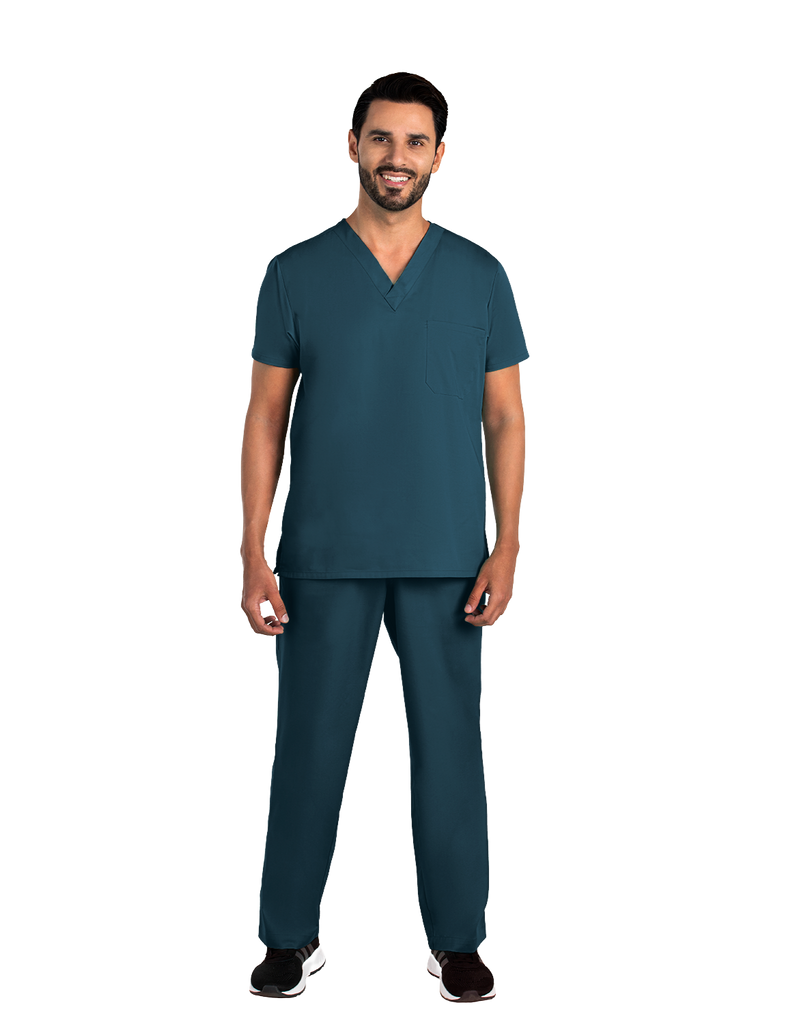 Life Threads Scrubs Men's Classic Top Caribbean Blue | scrub-supply.com