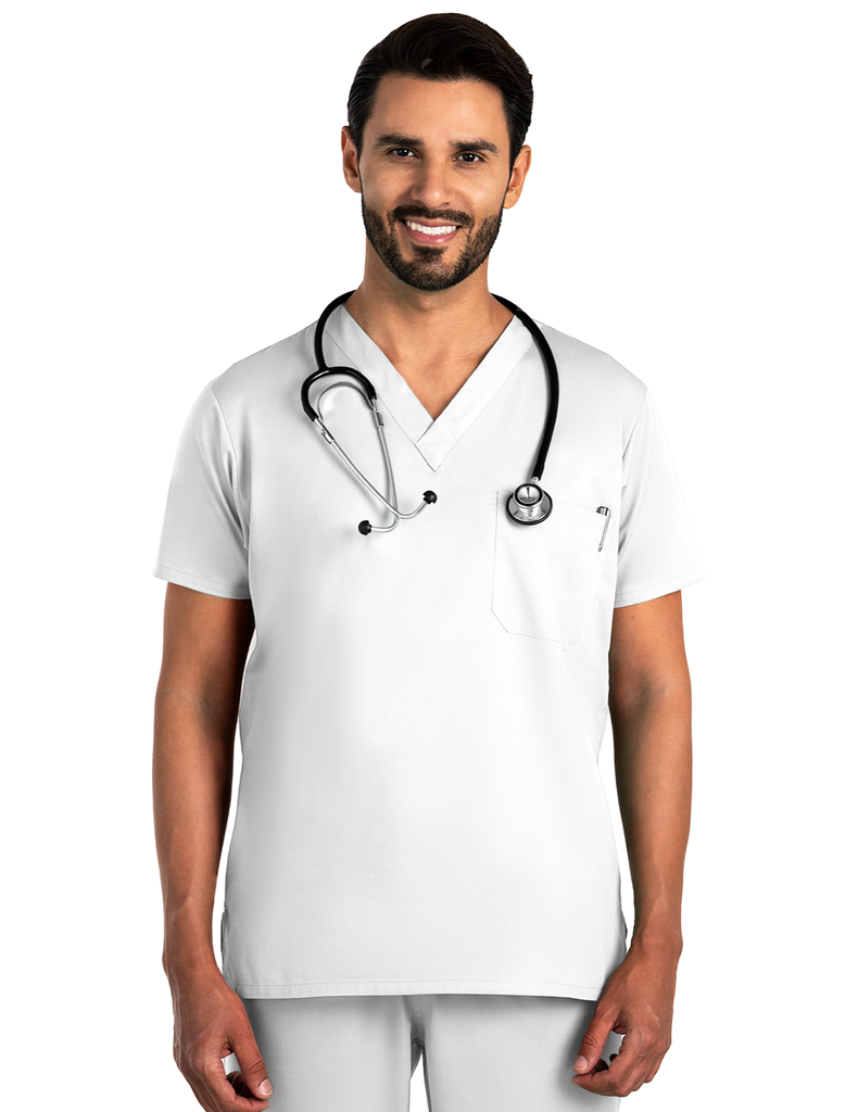 Life Threads Scrubs Men's Classic Top White | scrub-supply.com