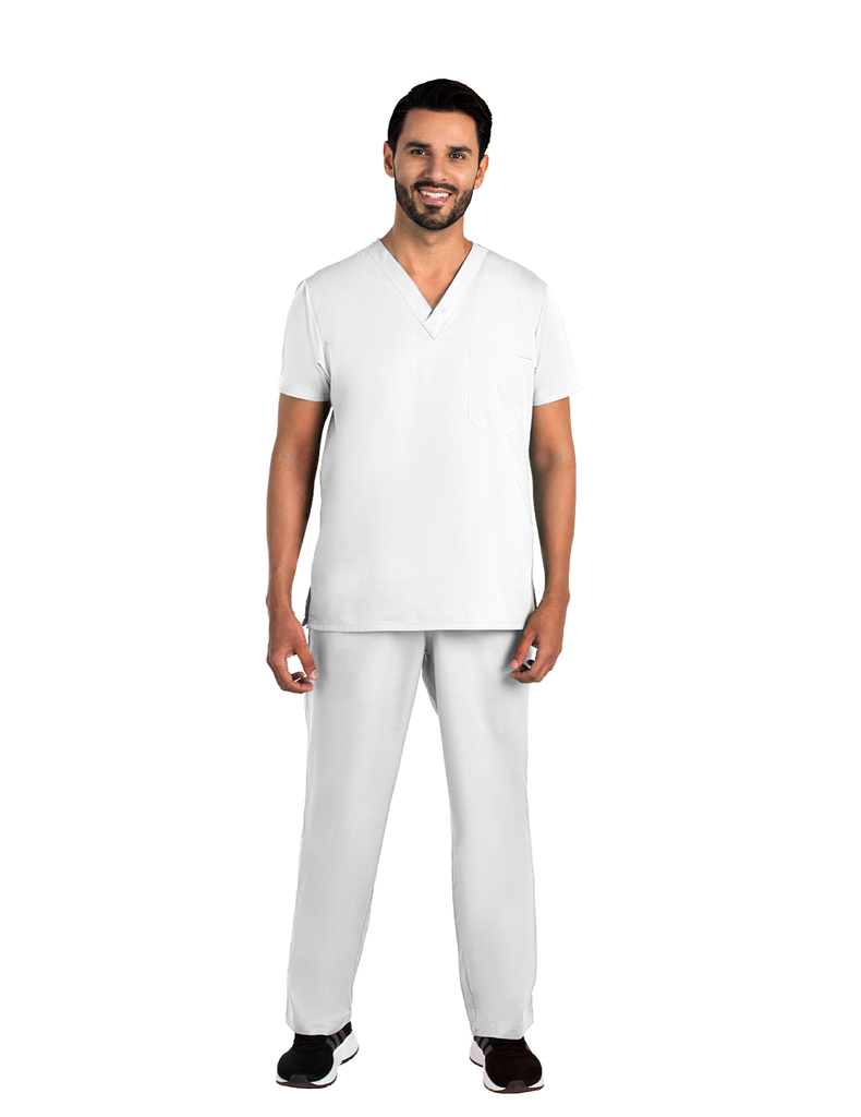 Life Threads Scrubs Men's Classic Top White | scrub-supply.com