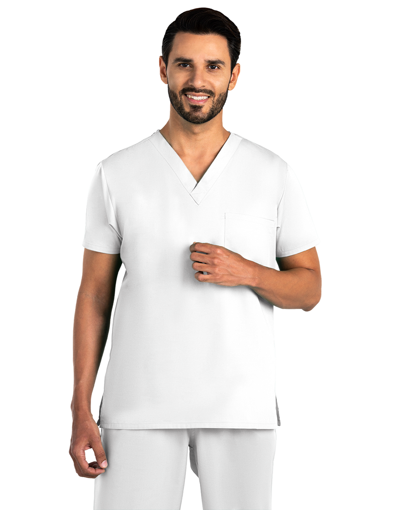 Life Threads Scrubs Men's Classic Top White | scrub-supply.com