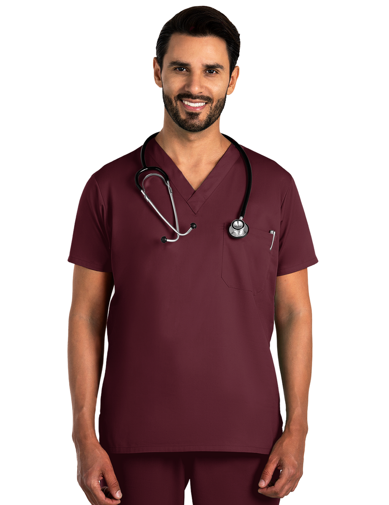 Life Threads Scrubs Men's Classic Top Wine | scrub-supply.com