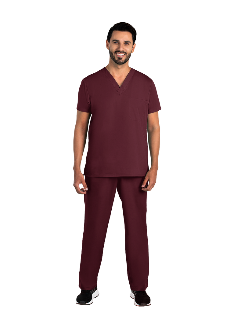 Life Threads Scrubs Men's Classic Top Wine | scrub-supply.com