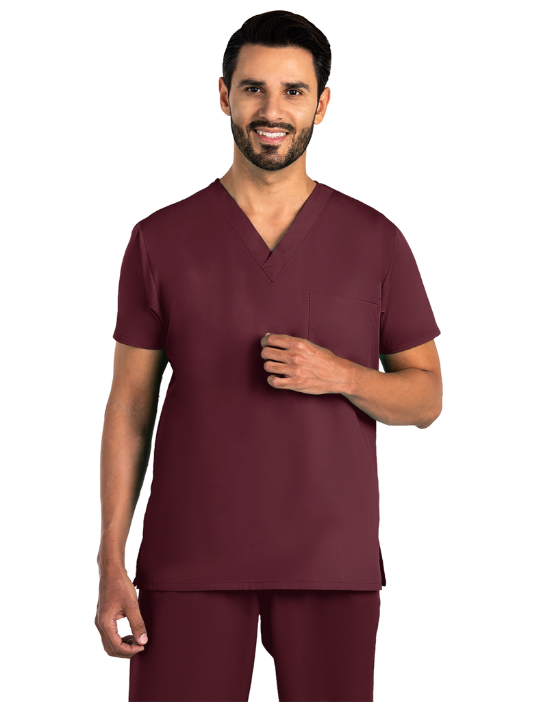 Life Threads Scrubs Men's Classic Top Wine | scrub-supply.com