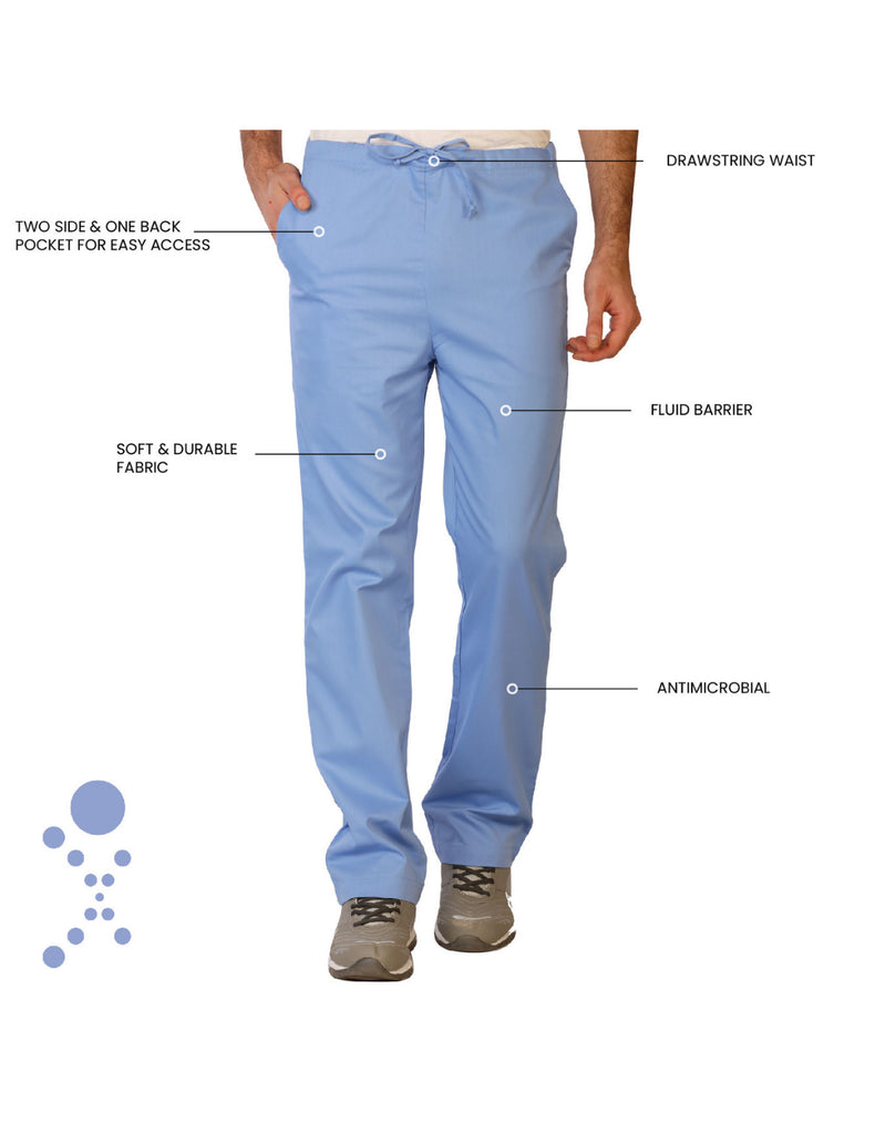 Life Threads Scrubs Men's Classic Pant Ceil Blue | scrub-supply.com