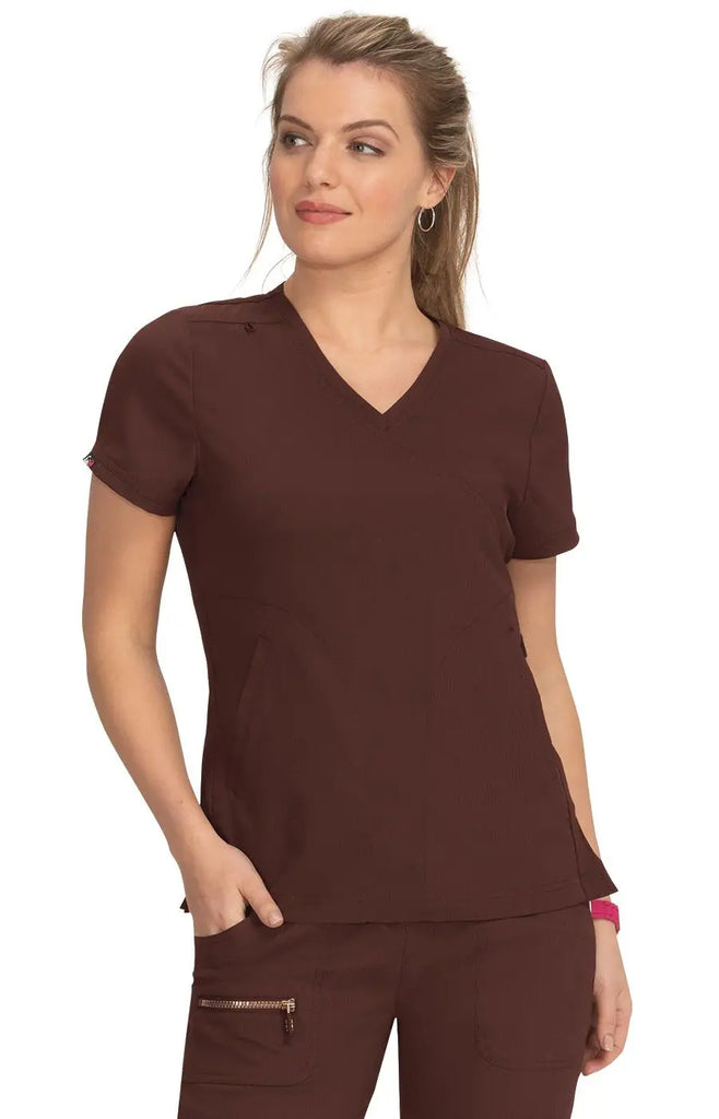 Koi Scrubs Philosophy Top Brown Taupe | scrub-supply.com