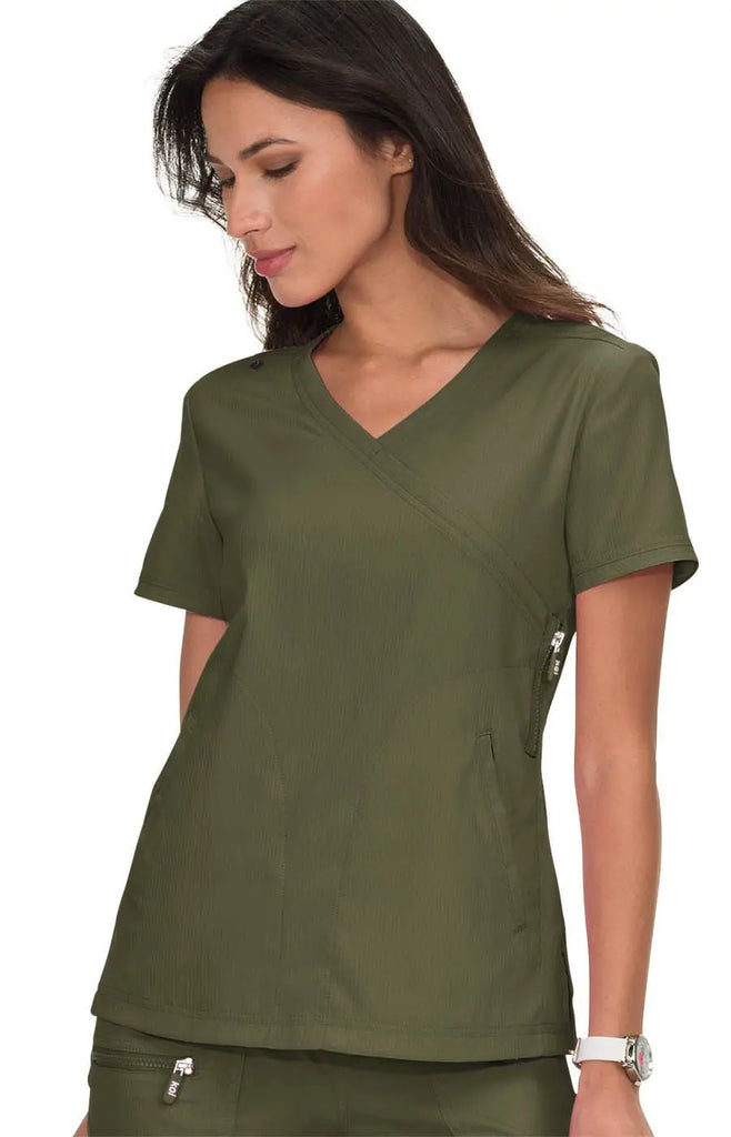 Koi Scrubs Philosophy Top Olive Green | scrub-supply.com