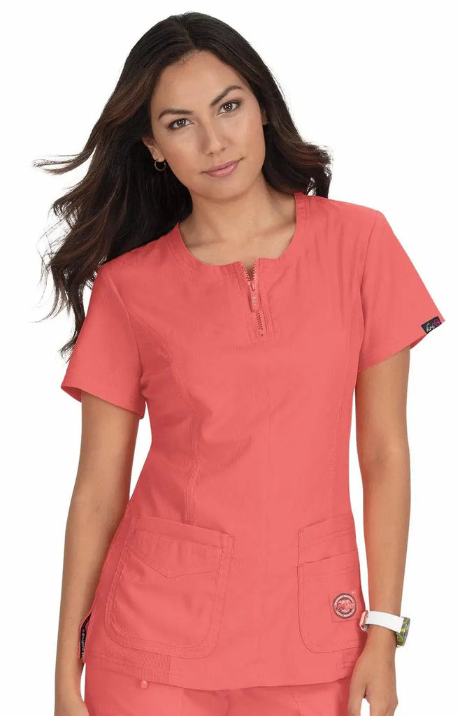 Koi Scrubs Serenity Top Coral | scrub-supply.com