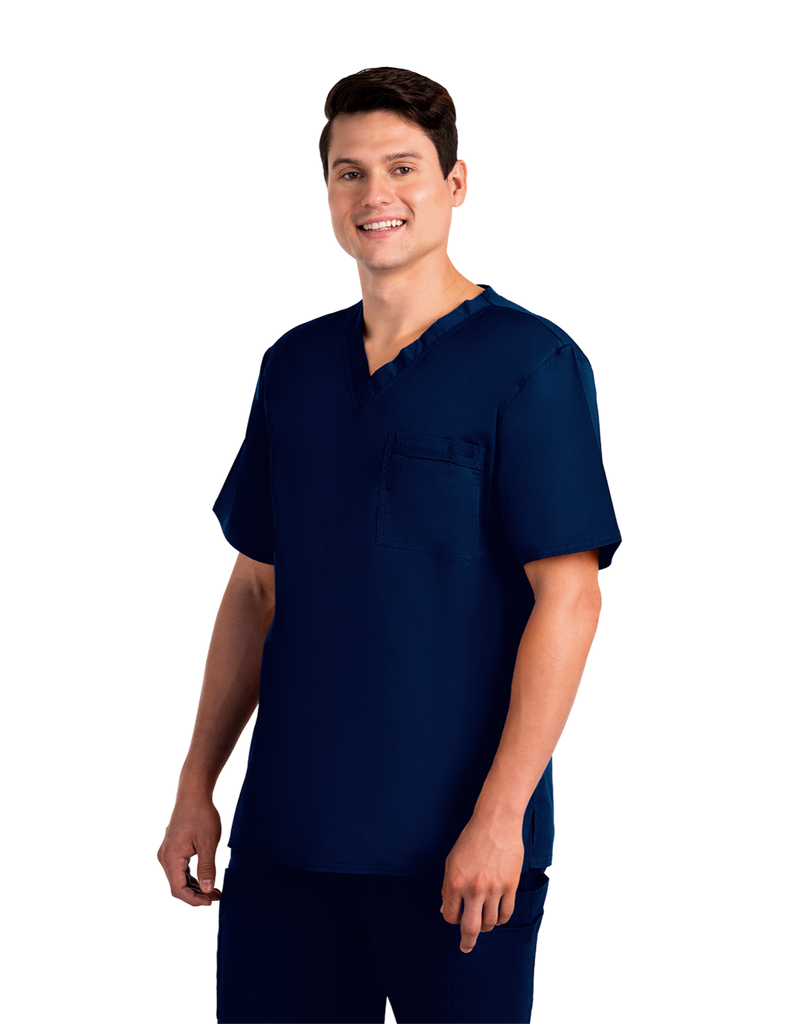 Life Threads Scrubs Men's Contego V-Neck Top Navy Blue | scrub-supply.com