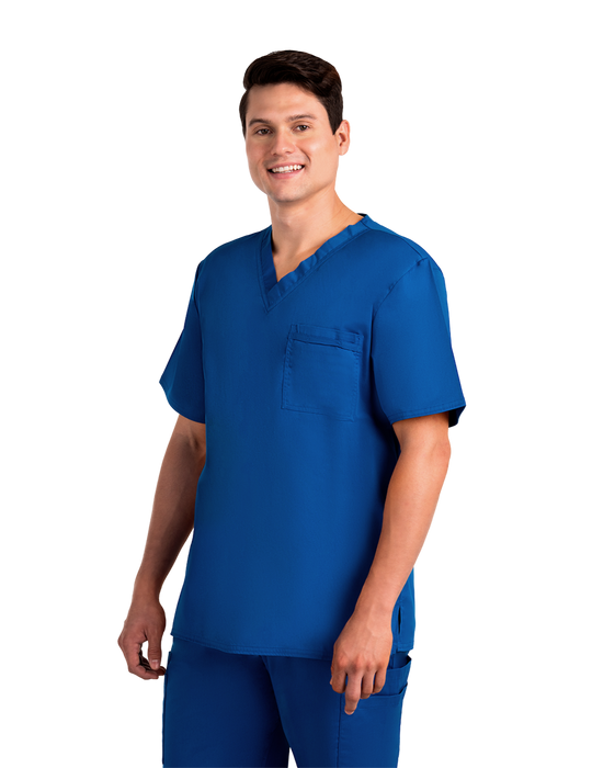 Life Threads Scrubs Men's Contego V-Neck Top Royal Blue | scrub-supply.com