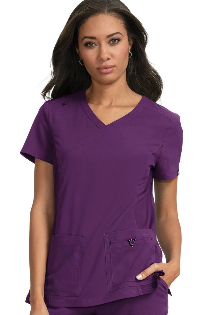 Koi Scrubs Katie Top Eggplant | scrub-supply.com