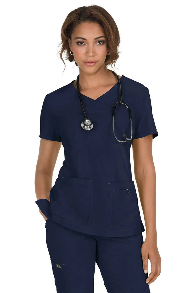 Koi Scrubs Katie Top Navy | scrub-supply.com