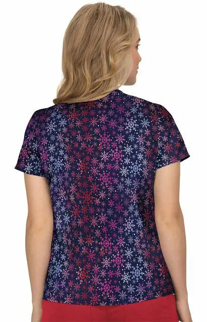 Koi Scrubs Women's Leslie Top Snow Flakes | scrub-supply.com