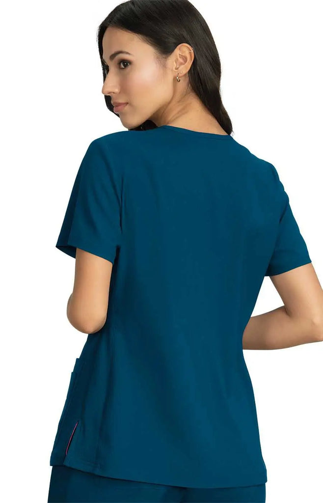 Koi Scrubs Skye Top Caribbean Blue | scrub-supply.com