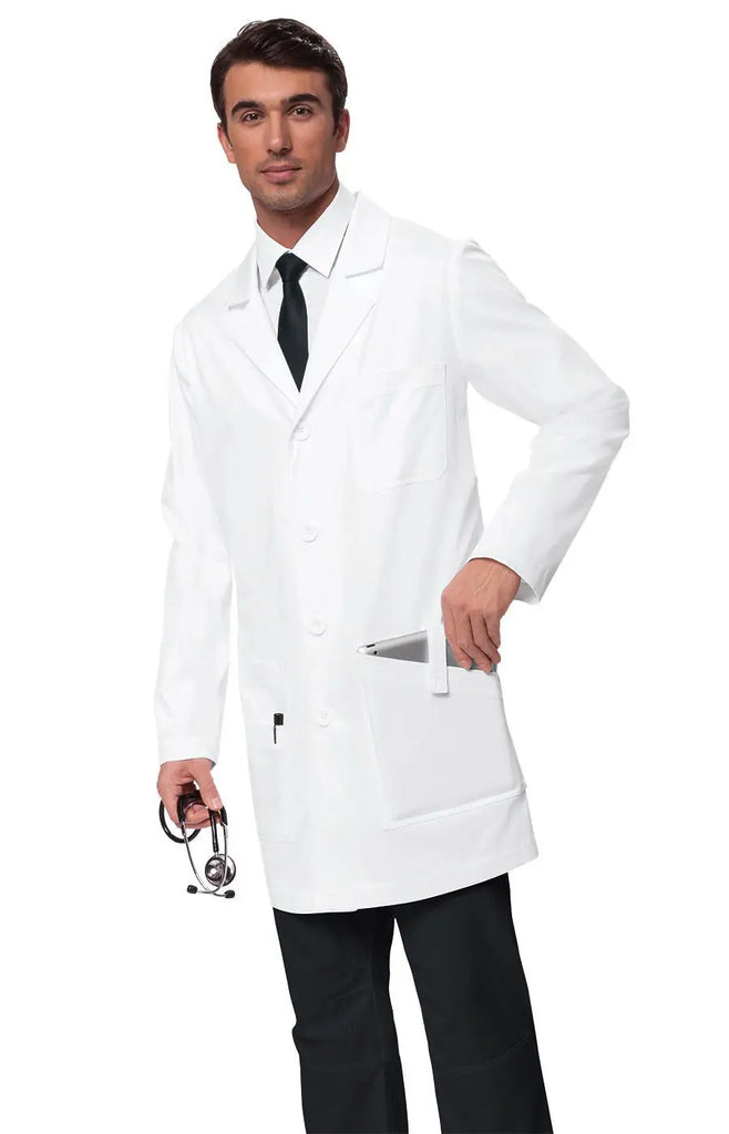 Koi Scrubs Jack Lab Coat White | scrub-supply.com