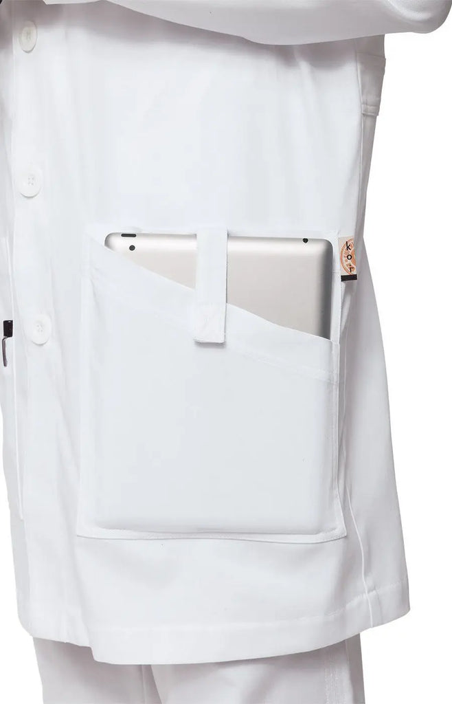 Koi Scrubs Jack Lab Coat White | scrub-supply.com