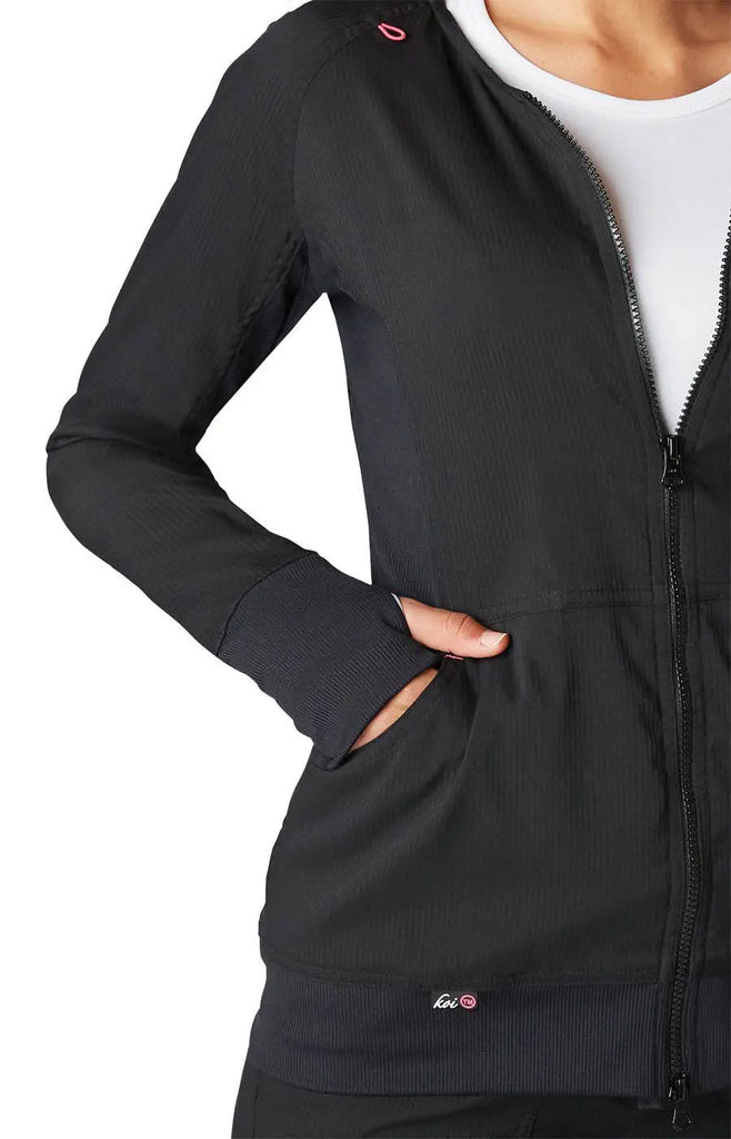 Koi Scrubs Clarity Jacket Black | scrub-supply.com