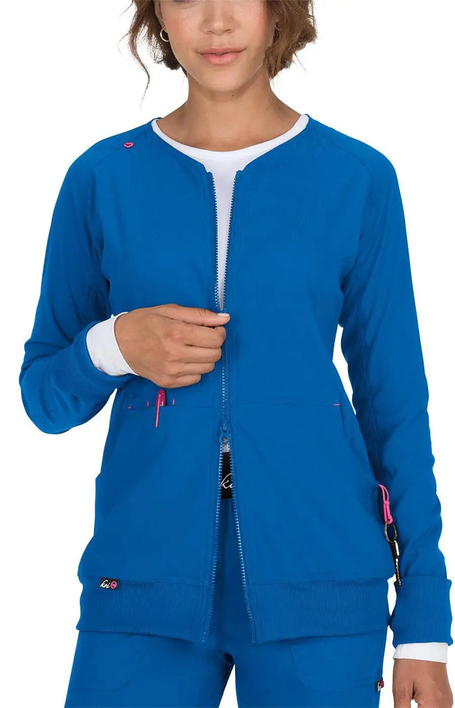 Koi Scrubs Clarity Jacket Royal Blue | scrub-supply.com