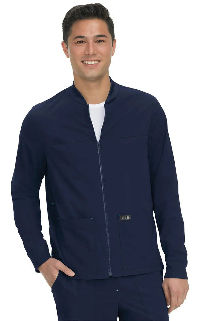 Koi Scrubs Hayden Jacket (Unisex) Navy | scrub-supply.com