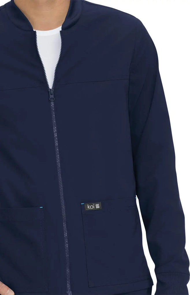 Koi Scrubs Hayden Jacket (Unisex) Navy | scrub-supply.com