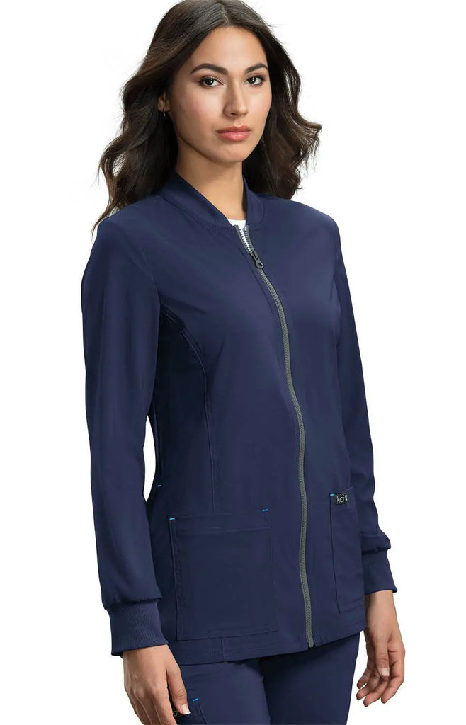 Koi Scrubs Andrea Jacket Navy | scrub-supply.com