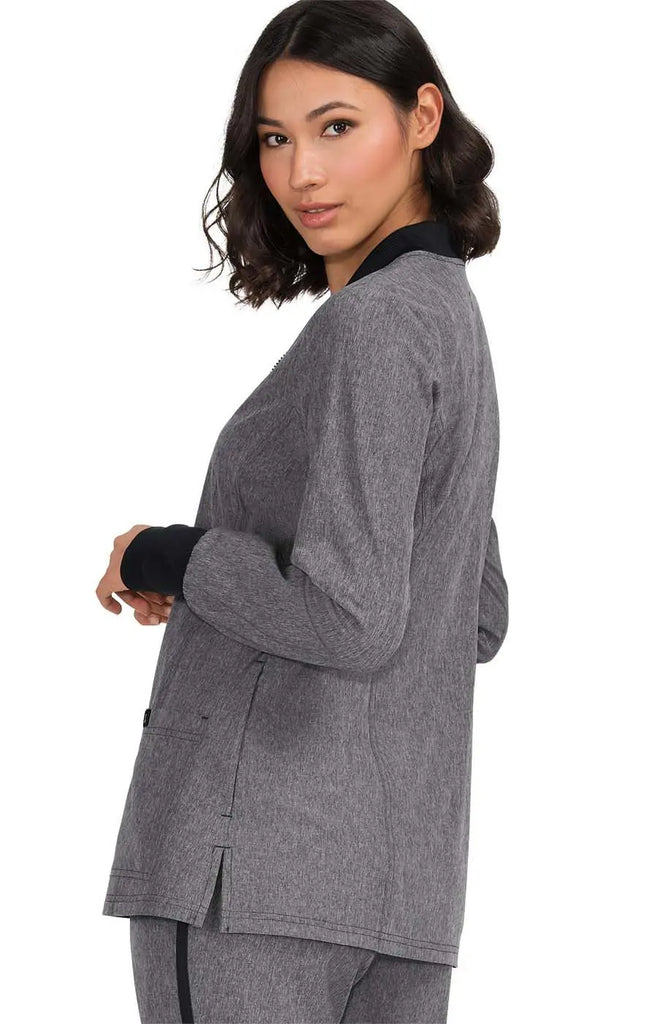 Koi Scrubs Andrea Jacket Heather Grey | scrub-supply.com