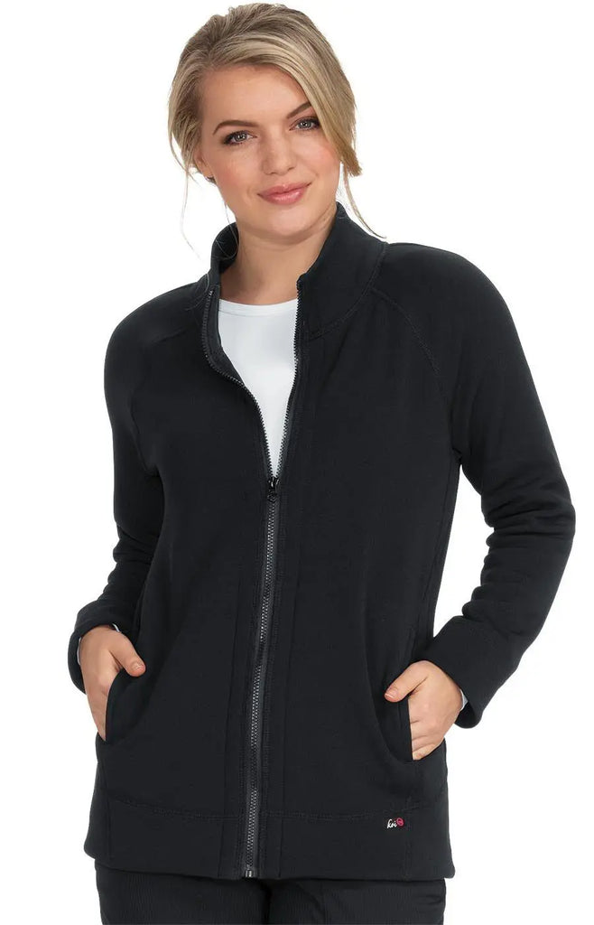 Koi Scrubs Wellness Jacket Black | scrub-supply.com