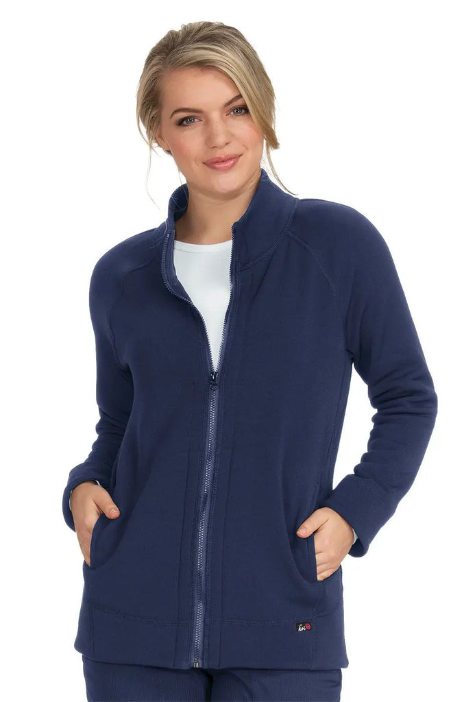 Koi Scrubs Wellness Jacket Navy | scrub-supply.com