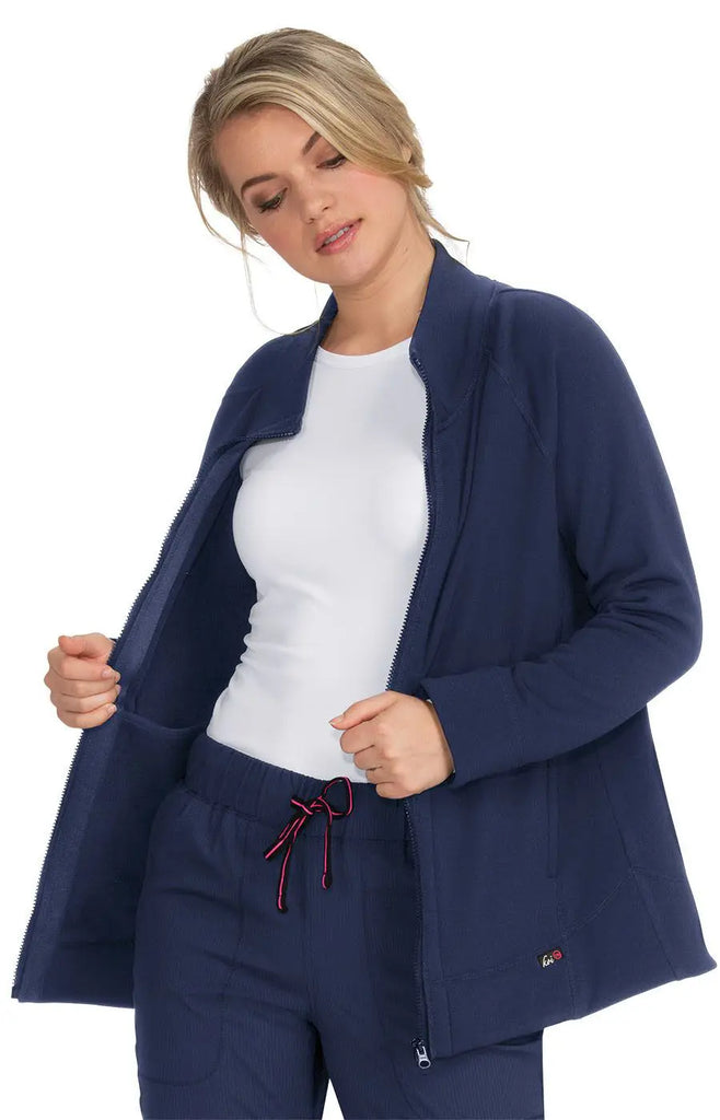 Koi Scrubs Wellness Jacket Navy | scrub-supply.com