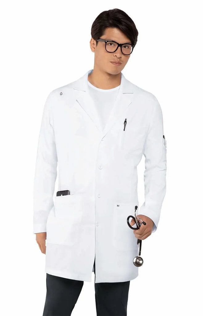 Koi Scrubs Men's His Everyday Lab Coat White | scrub-supply.com