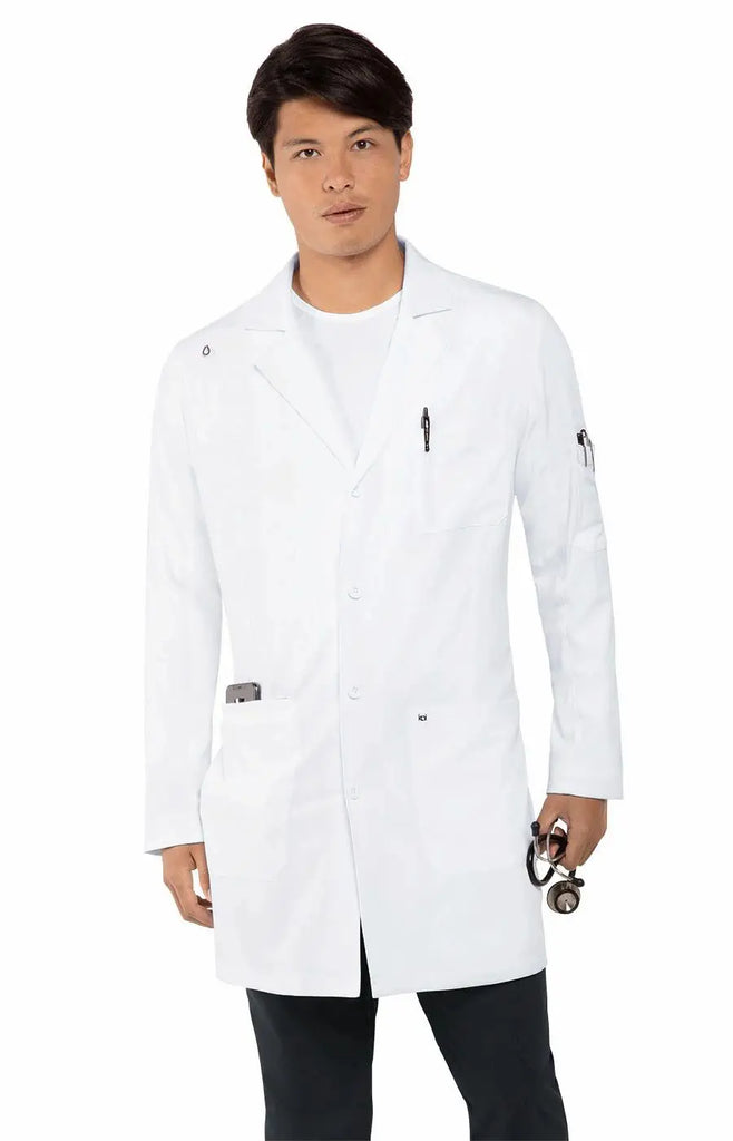 Koi Scrubs Men's His Everyday Lab Coat White | scrub-supply.com