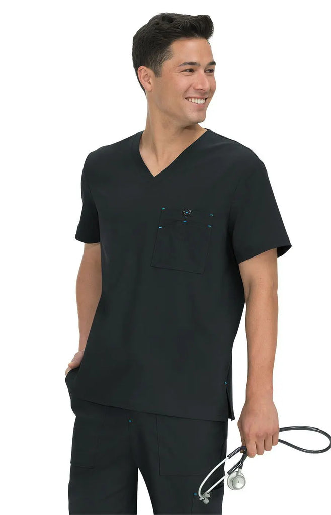 Koi Scrubs Bryan Top Black | scrub-supply.com