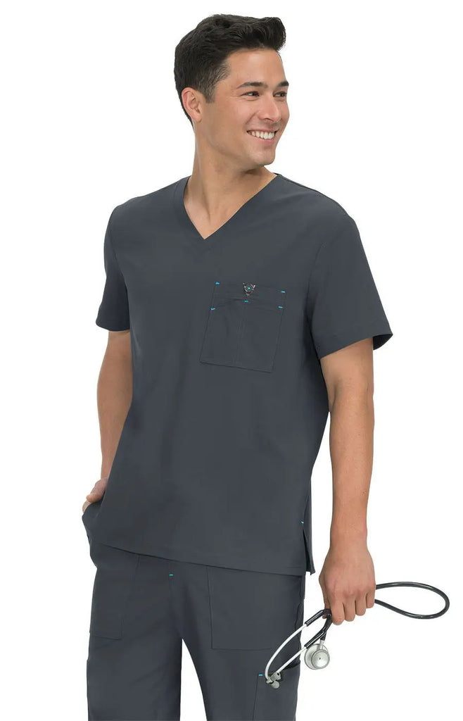 Koi Scrubs Bryan Top Charcoal | scrub-supply.com