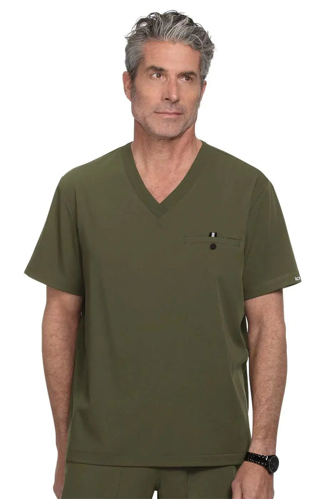 Koi Scrubs On Call Top Olive Green | scrub-supply.com