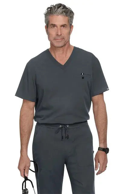 Koi Scrubs On Call Top Charcoal | scrub-supply.com