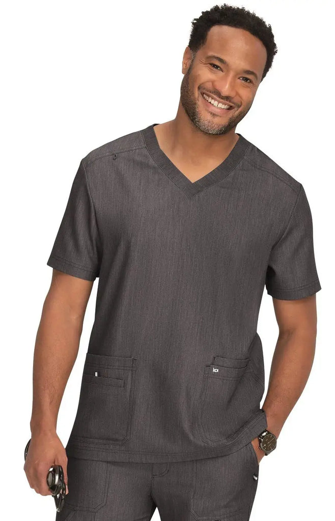 Koi Scrubs Free To Be Top Heather Grey | scrub-supply.com