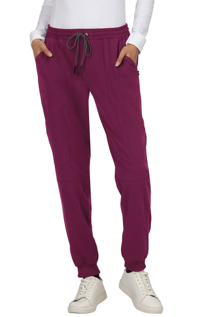 Koi Scrubs Good Vibe Jogger Pant Wine | scrub-supply.com