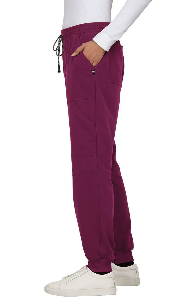 Koi Scrubs Good Vibe Jogger Pant Wine | scrub-supply.com