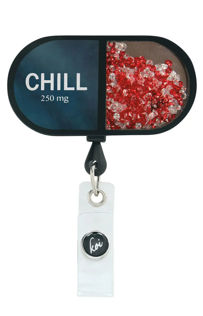 Koi Scrubs Shaker Badges Chill Pill | scrub-supply.com