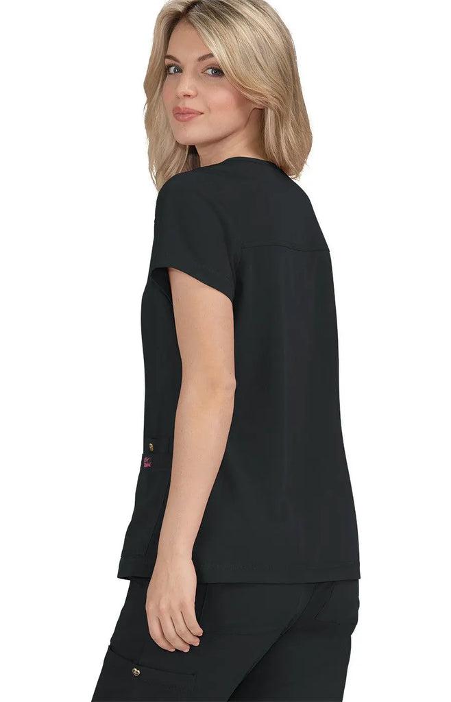 Koi Scrubs Freesia Top Black | scrub-supply.com