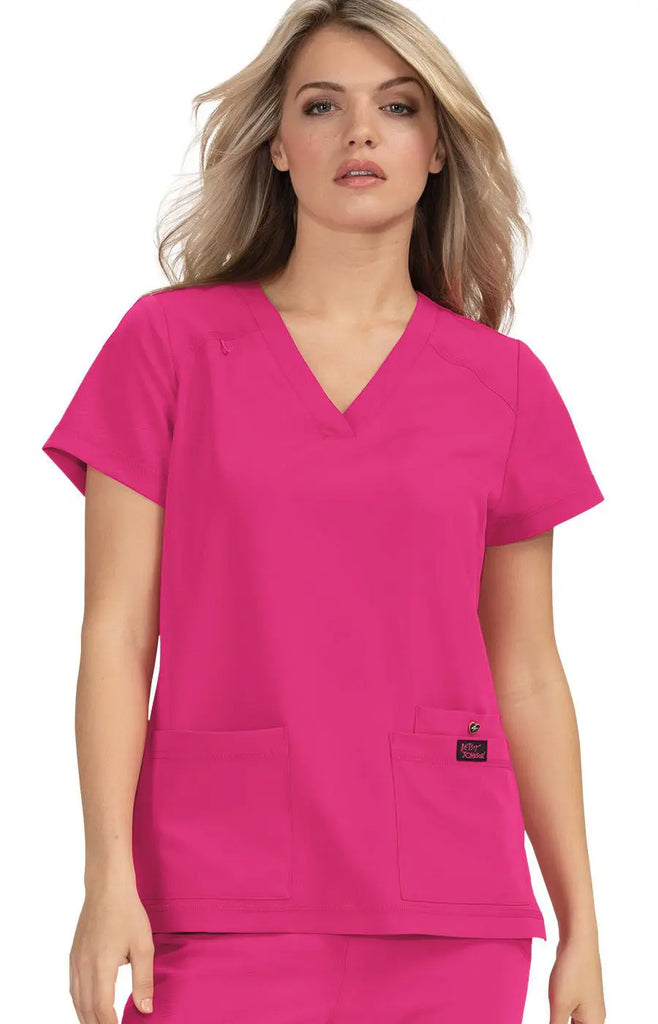 Koi Scrubs Freesia Top Flamingo | scrub-supply.com