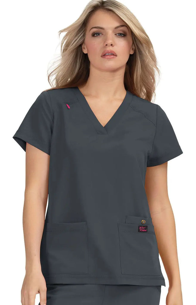 Koi Scrubs Freesia Top Charcoal | scrub-supply.com