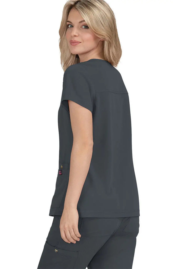 Koi Scrubs Freesia Top Charcoal | scrub-supply.com